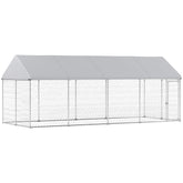 Heavy Duty Outdoor Dog Kennel with Waterproof Roof, Secure Latch, Chain Link