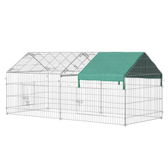 Pet Playpen with Roof, Metal Guinea Pig Cage, Rabbit Pen, Chicken Coop Run