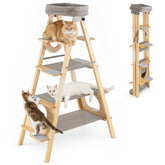 Modern Wooden Cat Tree Foldable Cat Climbing Furniture