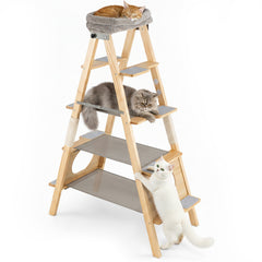 Modern Wooden Cat Tree Foldable Cat Climbing Furniture - view 4