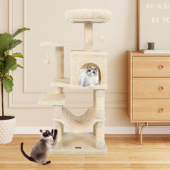 Multi-Level Cat Tower with 2-Door Condo and Padded Top Perch Cat Tree - view 3
