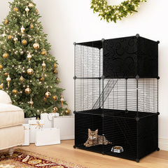 Multi-Level Cat Tower with 2-Door Condo and Hammock Cat House - view 3