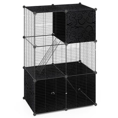 Multi-Level Cat Tower with 2-Door Condo and Hammock Cat House