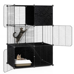 Multi-Level Cat Tower with 2-Door Condo and Hammock Cat House - view 4