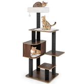 Multi-level Cat Tree for Indoor Cat 59.5 inch Tall Cat Tower with Cushion Top