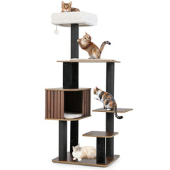 Multi-level Cat Tree for Indoor Cat 59.5 inch Tall Cat Tower with Cushion Top - view 4