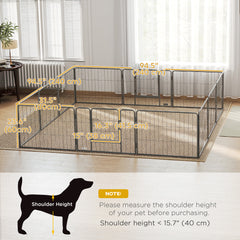 Dog Playpen, 31.5"W Heavy-Duty Metal Puppy Play Pen, Pet Exercise Fences - view 2