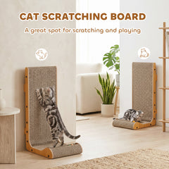2PCS Cat Scratching Board L Shape Cat Scratcher Cat Scratching Pad with 3 Toy - view 3