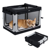 Portable Collapsible Soft Dog Crate for Dogs with 4 Mesh Doors Removable Mat