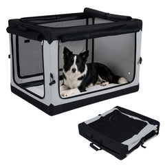 Portable Collapsible Soft Dog Crate for Dogs with 4 Mesh Doors Removable Mat - view 4