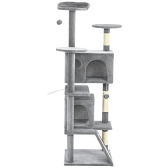 54" Cat Tree, Multi-Level Cat Tower with Scratching Posts, Cat Condos, Bed