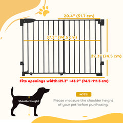 29"-44" Wide Dog Gate, 29" H, Pet Gate with Auto-Close, Single Hand Operation - view 2