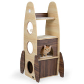 Rocket Cat Tree 47 Inch Large Wooden Cat Tower for Indoor Cats
