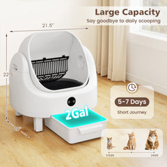 Self-Cleaning Open-Top Cat Litter Box with APP Control for Multi-Cat Cat House - view 3