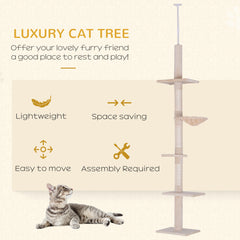 8.5ft Cat Climbing Tree 5-Tier Kitty Activity Center with Scratching Post - view 3