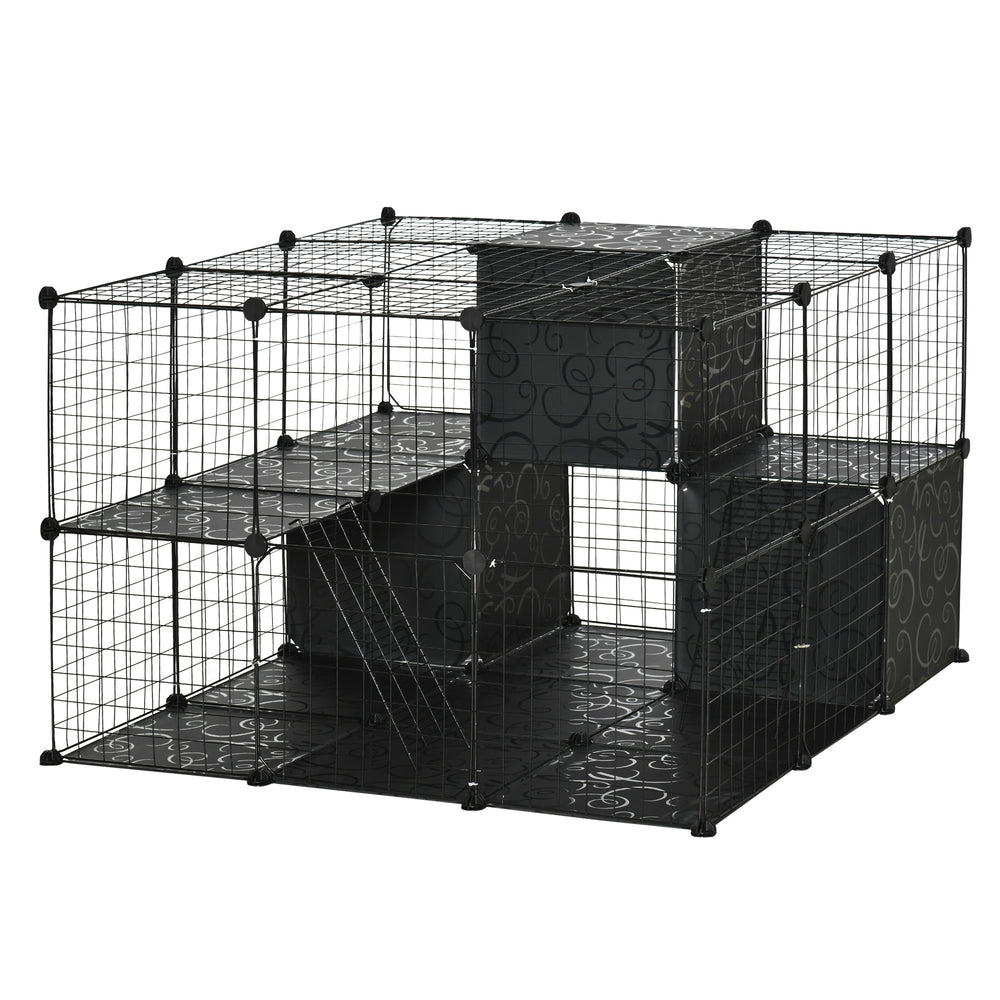 56 Panels Pet Playpen Small Animal Cage for Rabbit Small Animal Habitat