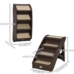 4-Level Portable Pet Stairs, Foldable Dog Ramp, Lightweight Cat Steps - view 2