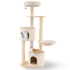Wooden Kitten Tower with Sisal Scratching Posts and 2 Condos Cat Tree - view 4