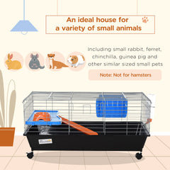 Small Animal Cage, Rolling Bunny Cage, Guinea Pig Cage with Food Dish, Water - view 3