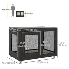 Pet Crate End Table with Water-resistant Cushion or Large Medium Dogs - view 2