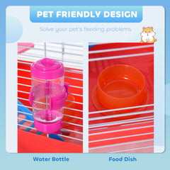 18.5'' Hamster Cage with Exercise Wheel and Water Bottle Dishes, Rat House - view 3