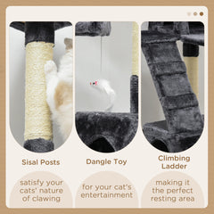 68-inch Multi-Level Cat Scratching Tree Kitty Activity Center Post Tower Condo - view 4