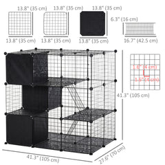 56 Panels Pet Playpen Small Animal Cage for Rabbit Small Animal Habitat - view 2