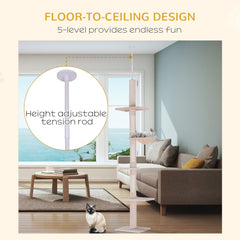 8.5ft Cat Climbing Tree 5-Tier Kitty Activity Center with Scratching Post - view 4