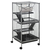 4-Tier Rolling Small Animal Cage, Deluxe Ferret Cage for Mink Chinchilla Kitten