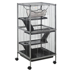 4-Tier Rolling Small Animal Cage, Deluxe Ferret Cage for Mink Chinchilla Kitten
