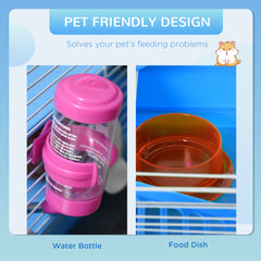 18"L Hamster Cage, Small Animal House, 2-Level Rat Gerbil Haven with Tunnel - view 4