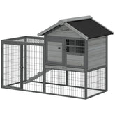 Rabbit Hutch Outdoor, 48"L Large Wooden Bunny Cage with Run
