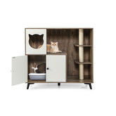 Cat Litter Box Enclosure with 3 Sisal Scratching Posts for Indoor Cats Cat House