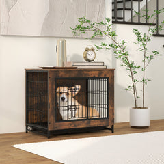 Dog Crate Furniture with Double Lockable Doors and Removable Pull-out Tray Dog - view 2