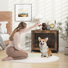 Dog Crate Furniture with Double Lockable Doors and Removable Pull-out Tray Dog - view 3