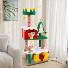 Cute Christmas Cat Tree Cat Tower for Indoor Cats with Scratching Posts - view 3