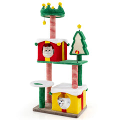 Cute Christmas Cat Tree Cat Tower for Indoor Cats with Scratching Posts - view 4