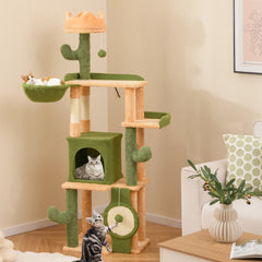 63 Inch Cactus Cat Tree with Sisal Scratching Posts and Board for Indoor Cats - view 2