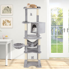 69 Inch Multi-level Cat Tree with Top Perch and Cozy Condo - view 3