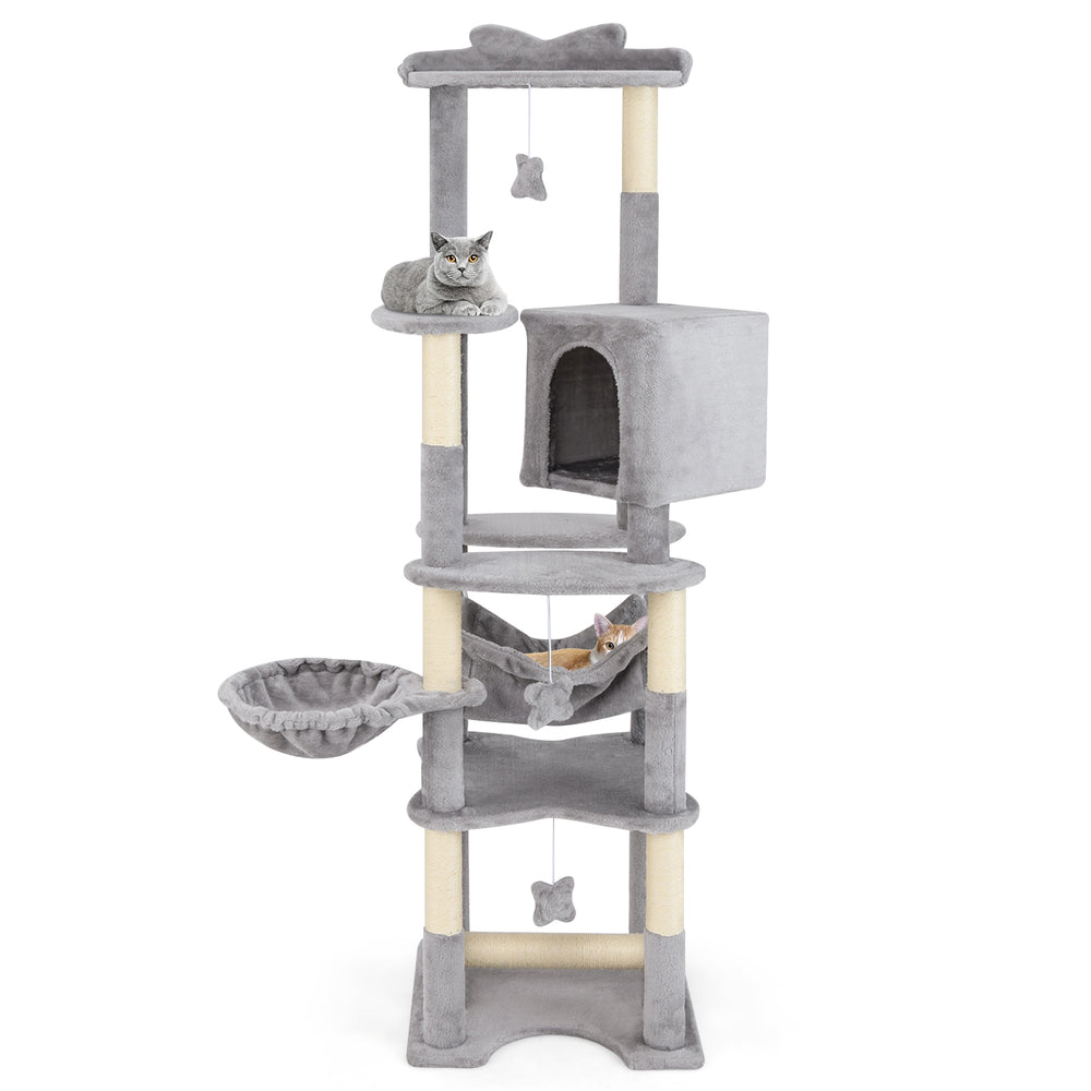 69 Inch Multi-level Cat Tree with Top Perch and Cozy Condo