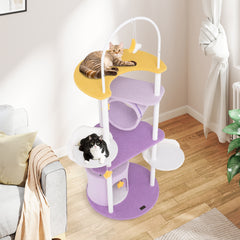 62 Inches Large Cat Tower with Metal Frame and Jumping Platforms Cat Tree - view 2