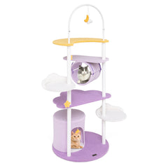 62 Inches Large Cat Tower with Metal Frame and Jumping Platforms Cat Tree