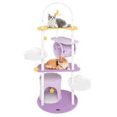 62 Inches Large Cat Tower with Metal Frame and Jumping Platforms Cat Tree - view 4