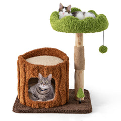 Multifunctional Cat Tree Cat Tower with Scratching Posts and Top Perch