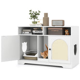 43 Inches Cat Litter Box Enclosure with Storage and Double Rooms Cat House
