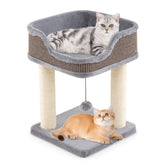Small Cat Tree for Indoor Cats Kitty Tower with Comfy Plush Perch Sisal
