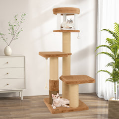 65 Inches Tall Cat Tree with Self-groomer and Removable Cat Bed - view 3