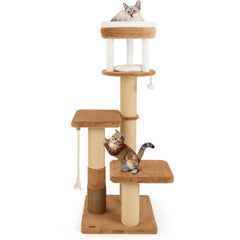 65 Inches Tall Cat Tree with Self-groomer and Removable Cat Bed - view 4