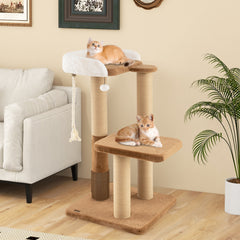 44 Inches Modern Cat Tree for Indoor Cats with Plush Padded Perch and Dangling - view 3