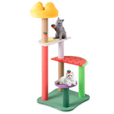 45 Inch Multi-Level Cat Tree with Plush Padded Top Perch and Fruit-Shaped